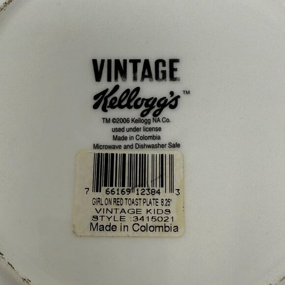 Vintage Kelloggs Rice Krispies Girl On Red Toast Plate 8.25" Cereal Nostalgia - Picture 3 of 5